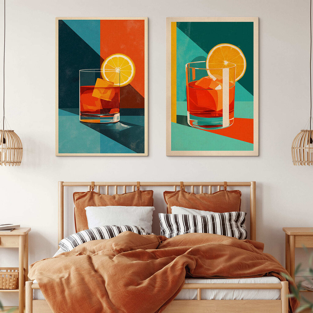 Two images of a drink with ice cubes and a lemon Two images of a drink with ice cubes and a lemon