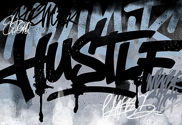 Black and white graffiti Black and white graffiti