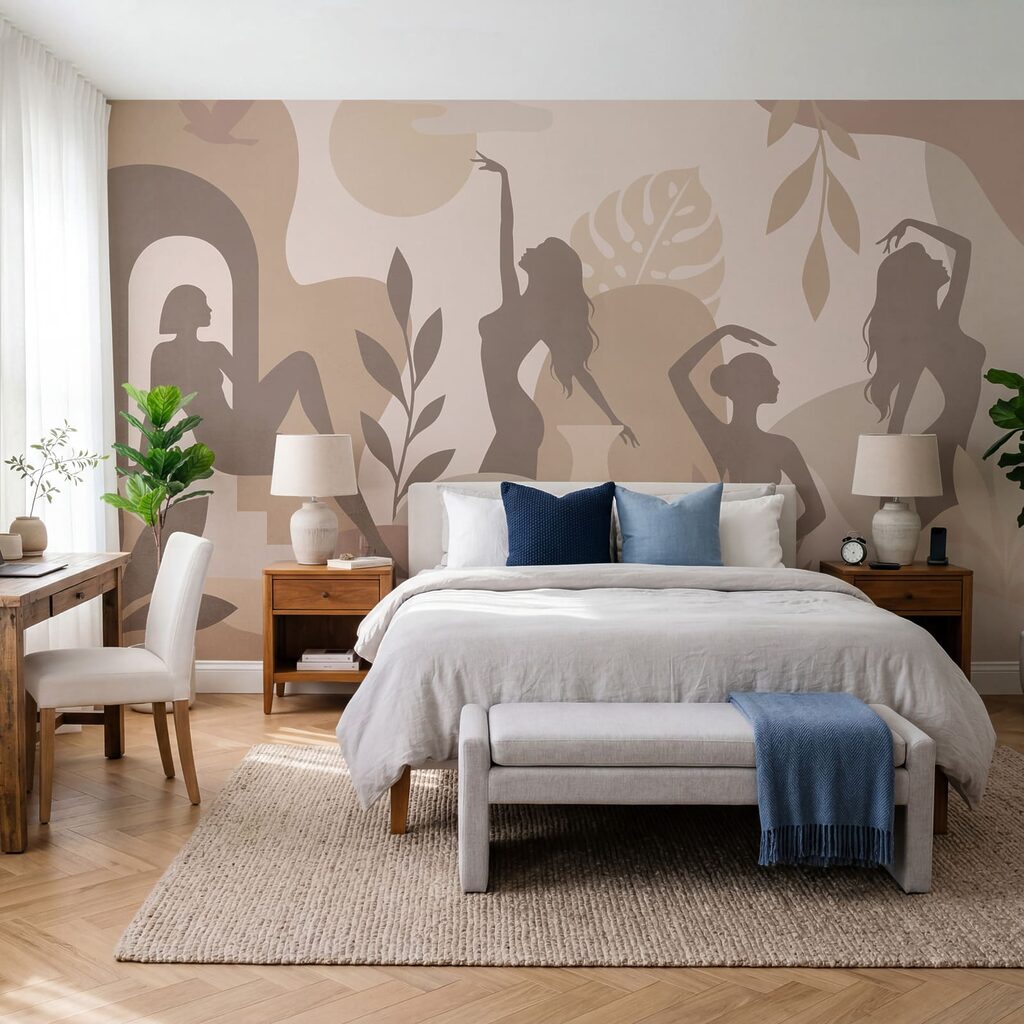 Silhouette femminili e piante