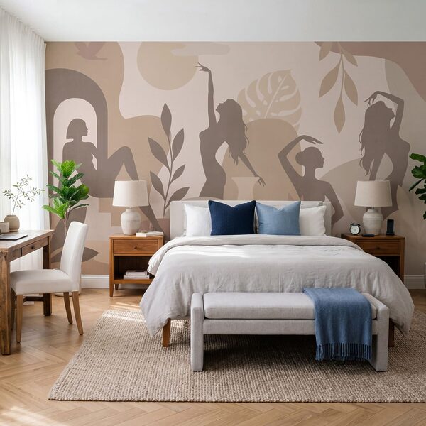 Silhouette femminili e piante