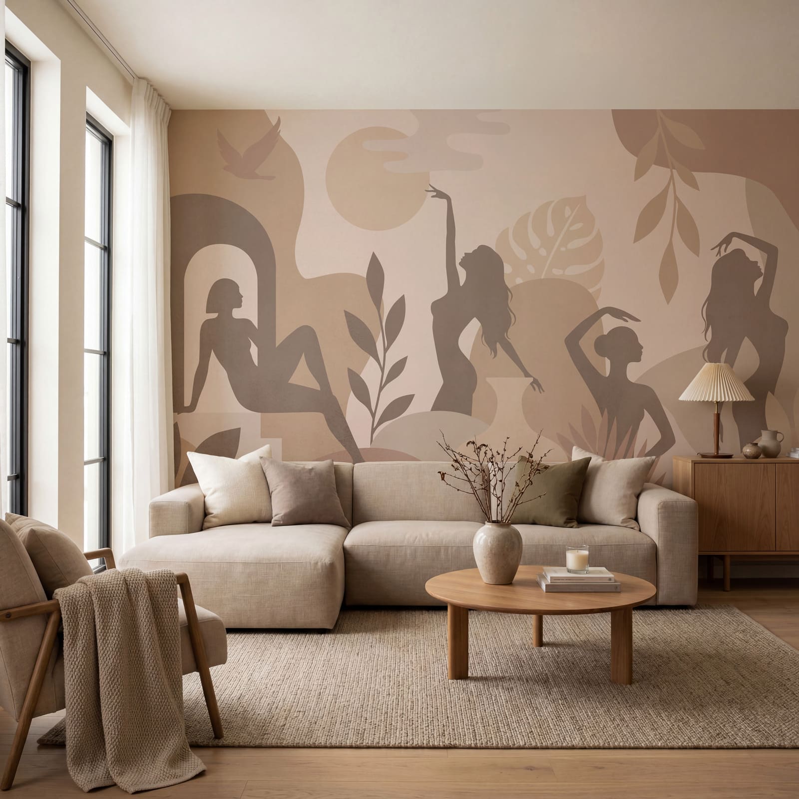 Silhouette femminili e piante
