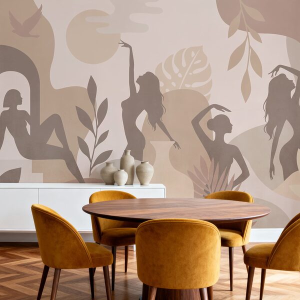 Silhouette femminili e piante