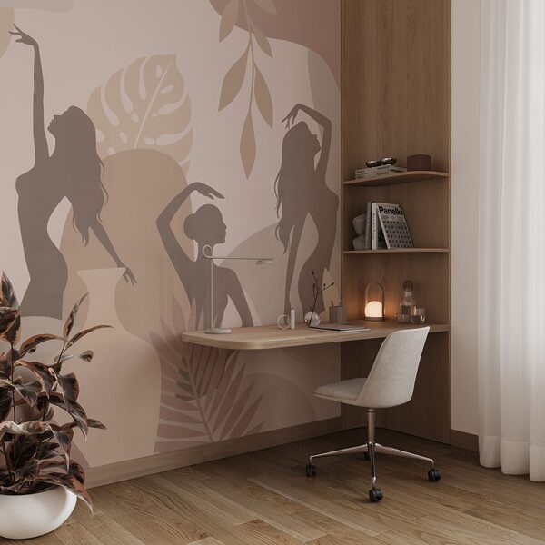 Silhouette femminili e piante