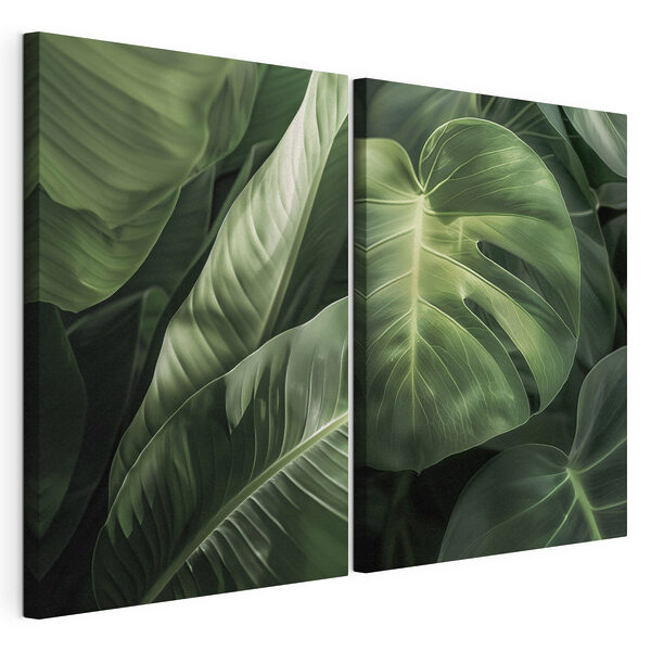 Una vegetazione rigogliosa che disegna motivi armoniosi Stampa su tela modulare Una vegetazione rigogliosa che disegna motivi armoniosi
