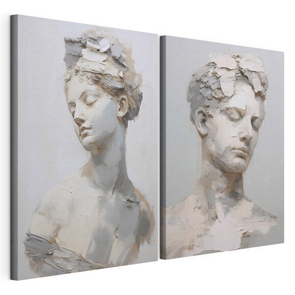Collage raffigurante la testa di una donna Stampa su tela modulare Collage raffigurante la testa di una donna