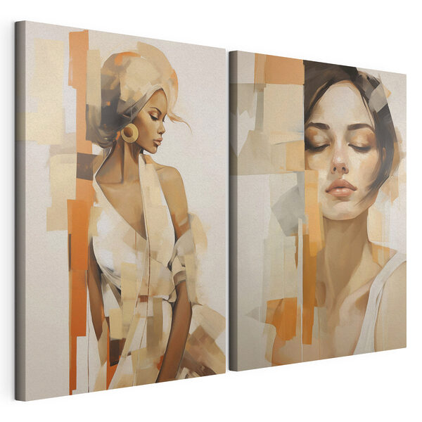 Collage raffigurante una donna Stampa su tela modulare Collage raffigurante una donna