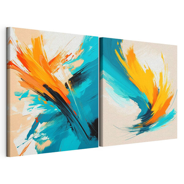 Due opere d’arte realizzate con la pittura Stampa su tela modulare Due opere d’arte realizzate con la pittura