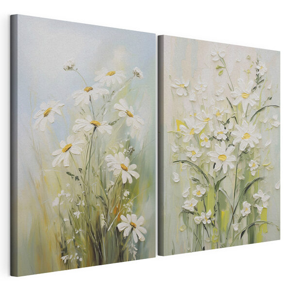 Dipinto di fiori su tela Stampa su tela modulare Dipinto di fiori su tela