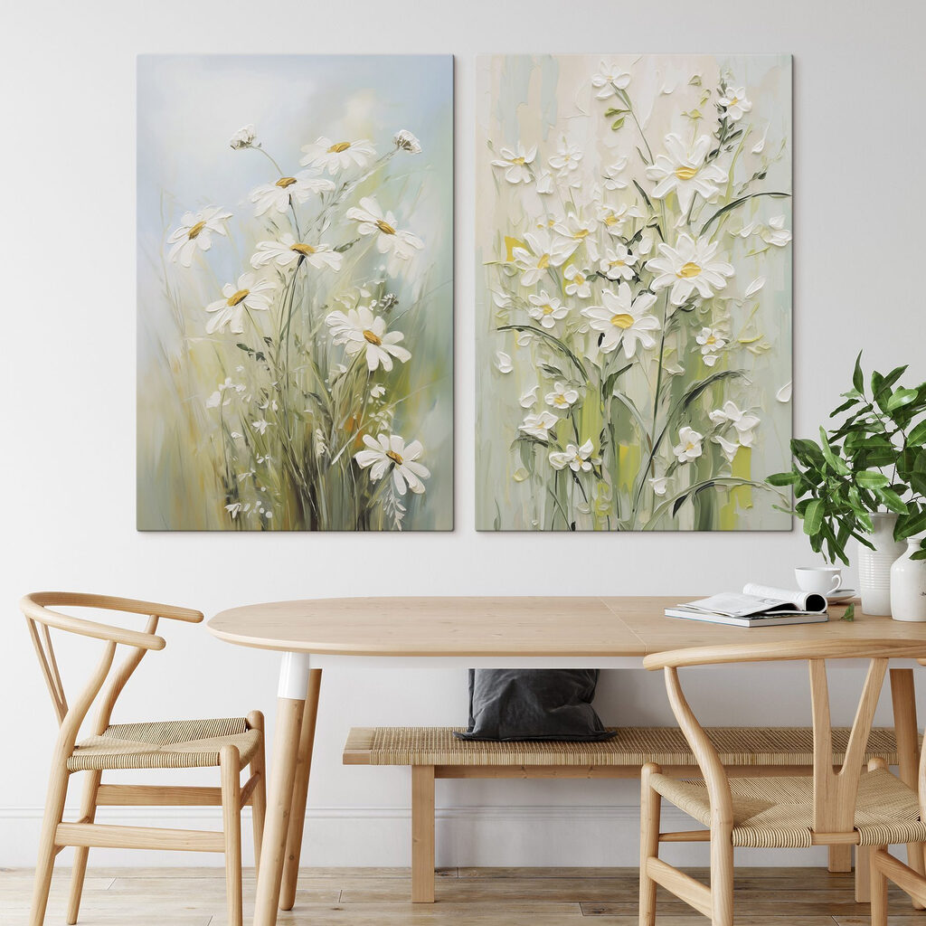 Painting of flowers on canvas Painting of flowers on canvas
