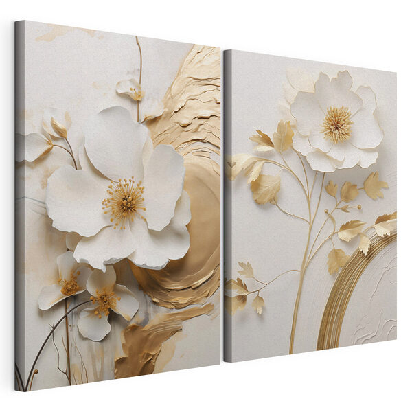 - Elegante motivo floreale per un arredamento di grande effetto Stampa su tela modulare - Elegante motivo floreale per un arredamento di grande effetto