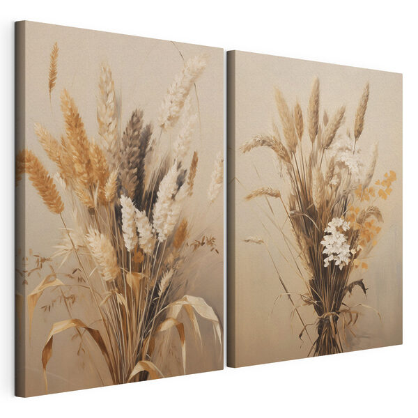 Stampa su tela modulare Dipinto raffigurante grano e fiori (COD: m30478) Stampa su tela modulare Stampa su tela modulare Dipinto raffigurante grano e fiori (COD: m30478)