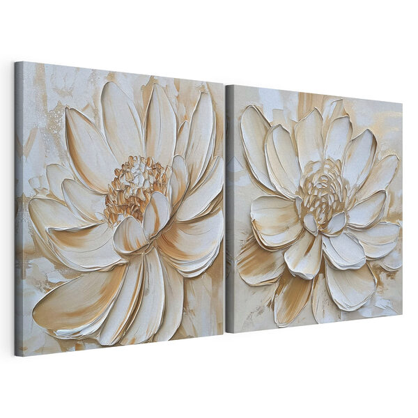Stampa su tela modulare Stampa su tela modulare Fiori sereni dai colori tenui (COD: m30500)
