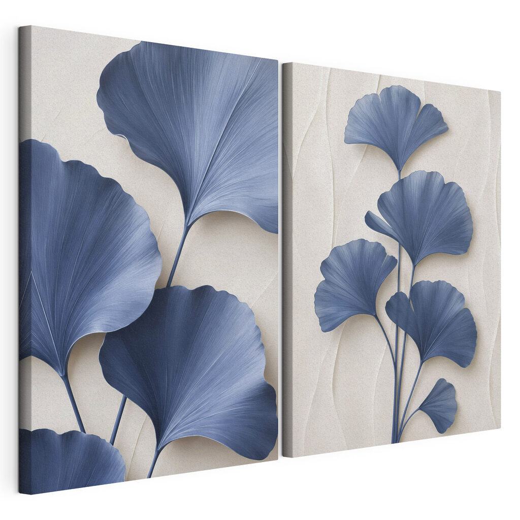 Elegant blue leaves in harmony