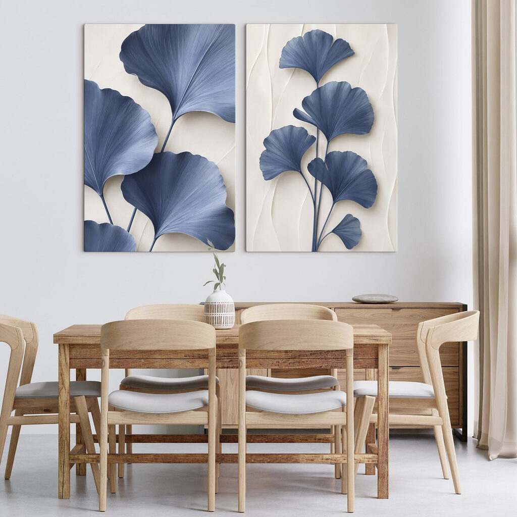 Elegant blue leaves in harmony