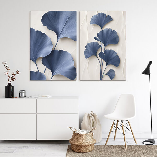 Elegant blue leaves in harmony