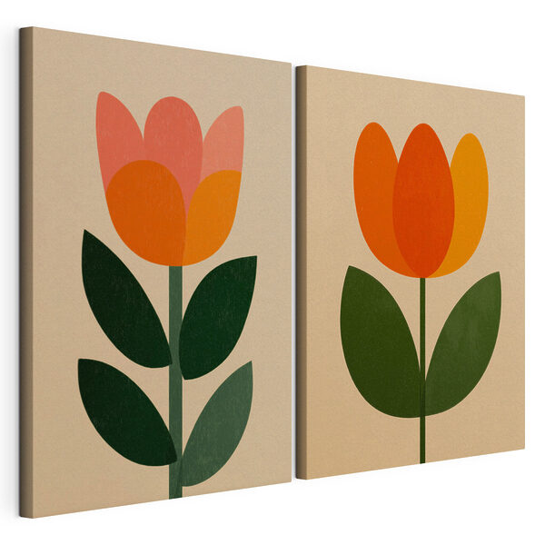 Stampa su tela modulare Un paio di fiori con delle foglie (COD: m30501) Stampa su tela modulare Stampa su tela modulare Un paio di fiori con delle foglie (COD: m30501)