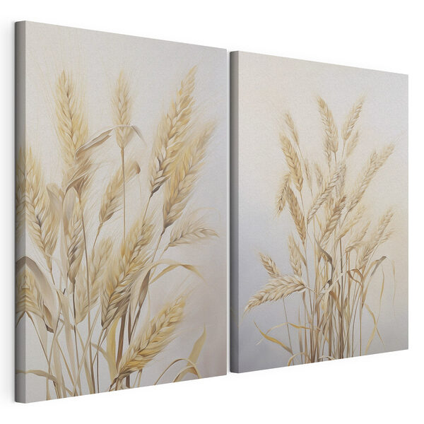 Dipinto raffigurante del grano su sfondo bianco Stampa su tela modulare Dipinto raffigurante del grano su sfondo bianco