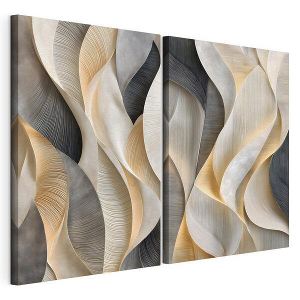 Stampa su tela modulare Linee sinuose in una palette di colori tenui