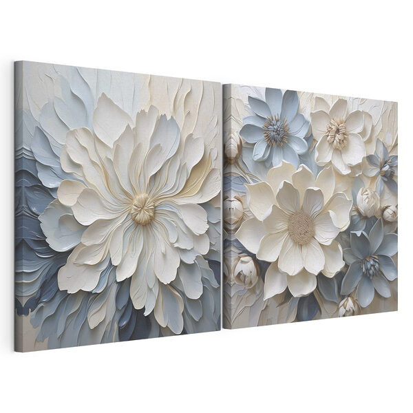 Stampa su tela modulare Stampa su tela modulare Fiori delicati dai colori tenui (COD: m30802)