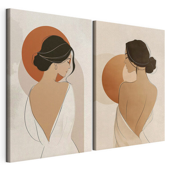 Stampa su tela modulare Donna con abiti bianchi e marroni (COD: m30799) Stampa su tela modulare Stampa su tela modulare Donna con abiti bianchi e marroni (COD: m30799)