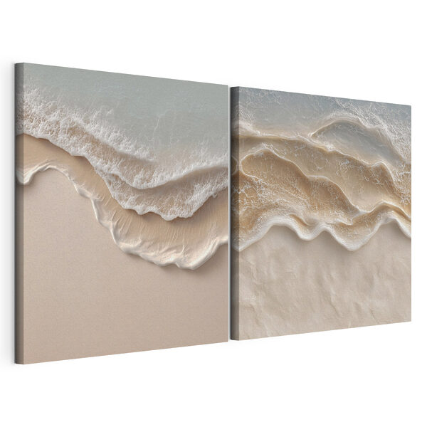 Onde delicate che accarezzano le rive sabbiose Stampa su tela modulare Onde delicate che accarezzano le rive sabbiose