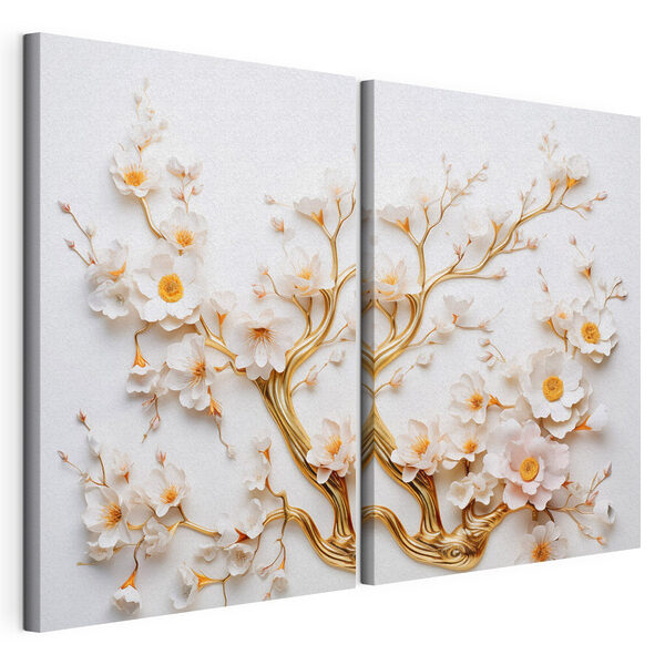 Fiori stravaganti realizzati con delicata maestria artistica Stampa su tela modulare Fiori stravaganti realizzati con delicata maestria artistica