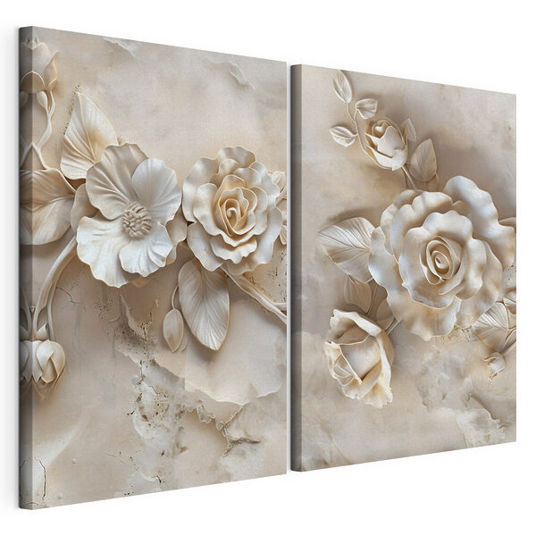 Stampa su tela modulare Collage di fiori su una superficie di marmo (COD: m30755) Stampa su tela modulare Stampa su tela modulare Collage di fiori su una superficie di marmo (COD: m30755)