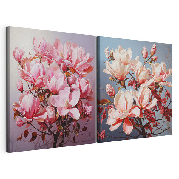 Stampa su tela modulare Stampa su tela modulare Fiori eleganti dai colori tenui (COD: m30700)