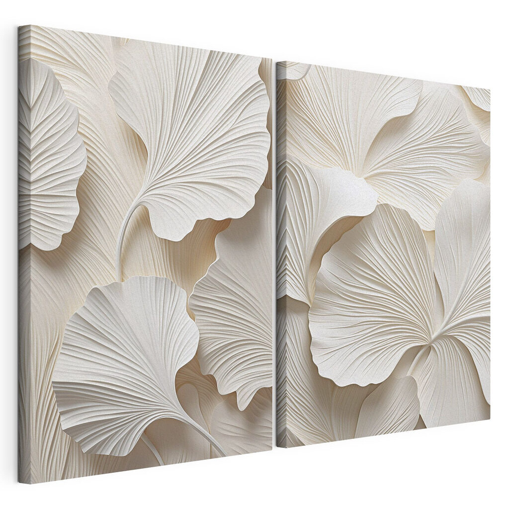 Stampa su tela modulare Delicati strati dal design ispirato alla natura (COD: m30671) Stampa su tela modulare Delicati strati dal design ispirato alla natura (COD: m30671)
