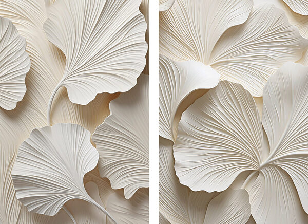 Stampa su tela modulare Delicati strati dal design ispirato alla natura (COD: m30671) Stampa su tela modulare Delicati strati dal design ispirato alla natura (COD: m30671)