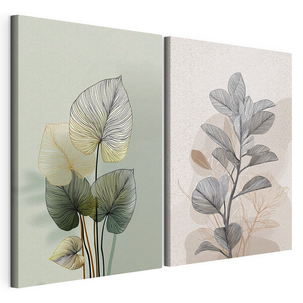 Delicate leaves in soft colors