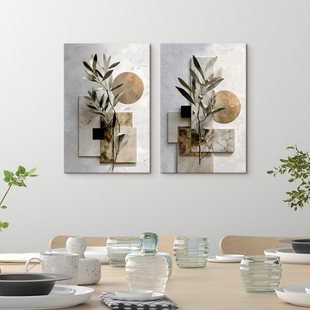 Natural elegance with leafy accents Natural elegance with leafy accents