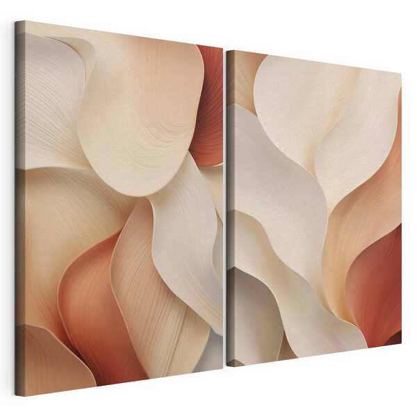 Forme sinuose in una palette di colori tenui Stampa su tela modulare Forme sinuose in una palette di colori tenui
