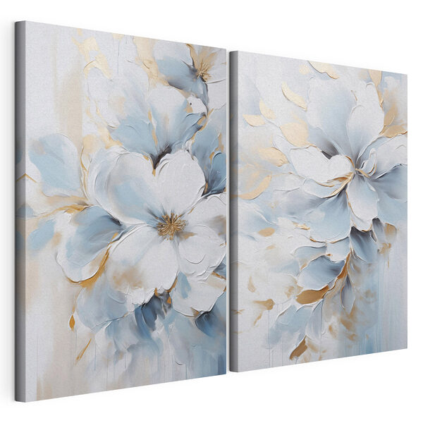 Fiori delicati dai colori tenui Stampa su tela modulare Fiori delicati dai colori tenui
