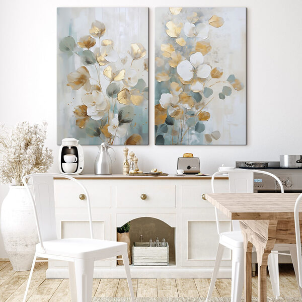 Stampa su tela modulare - Elegante composizione floreale dai toni tenui (COD: m30558) Stampa su tela modulare - Elegante composizione floreale dai toni tenui (COD: m30558)
