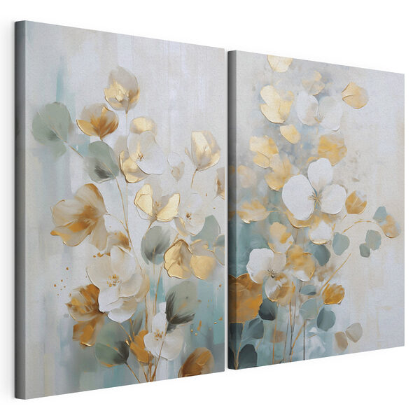 - Elegante composizione floreale dai toni tenui Stampa su tela modulare - Elegante composizione floreale dai toni tenui