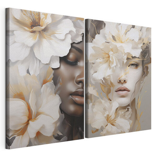 Stampa su tela modulare Donna con dei fiori attorno al viso (COD: m30554) Stampa su tela modulare Stampa su tela modulare Donna con dei fiori attorno al viso (COD: m30554)