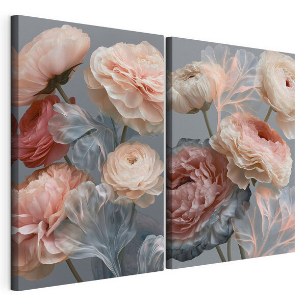 Stampa su tela modulare Petali delicati dai colori tenui
