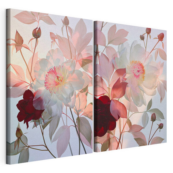Stampa su tela modulare Fiori delicati dai colori tenui