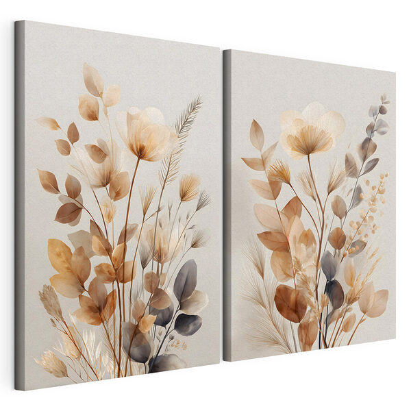 Elegante composizione floreale dai toni tenui Stampa su tela modulare Elegante composizione floreale dai toni tenui