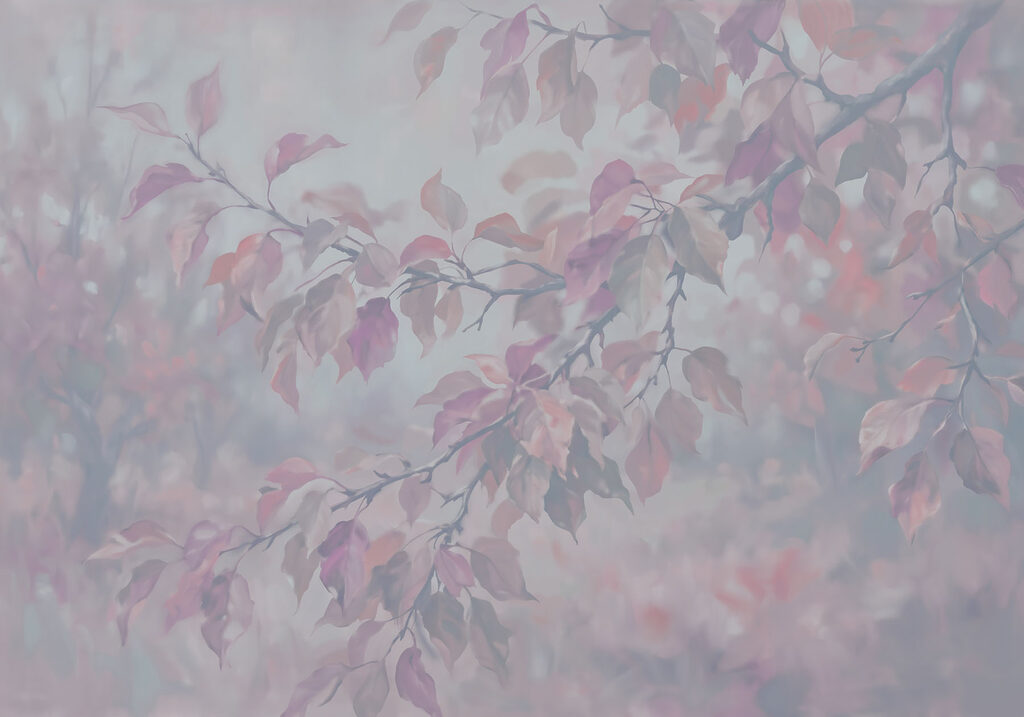 Tree branch with purple leaves