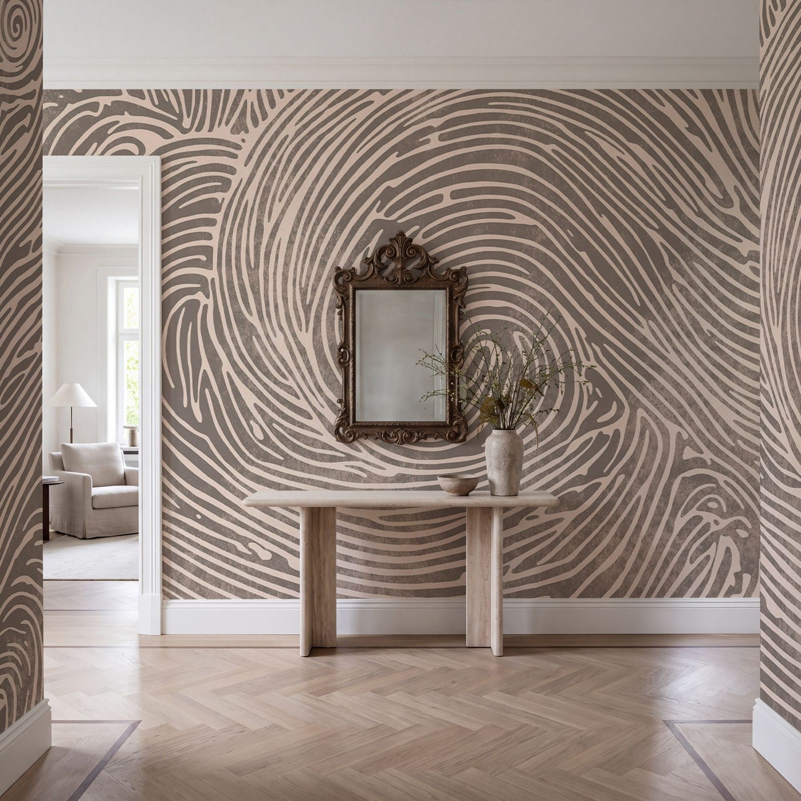 Intricati riccioli creano motivi sinuosi Intricati riccioli creano motivi sinuosi