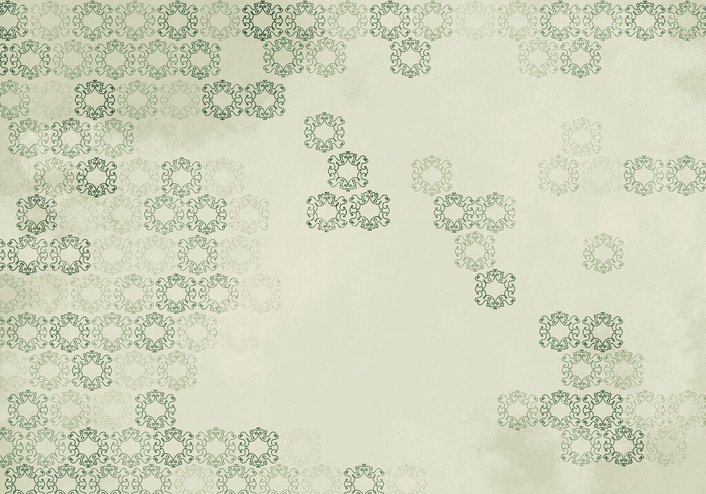 White background with black and green design