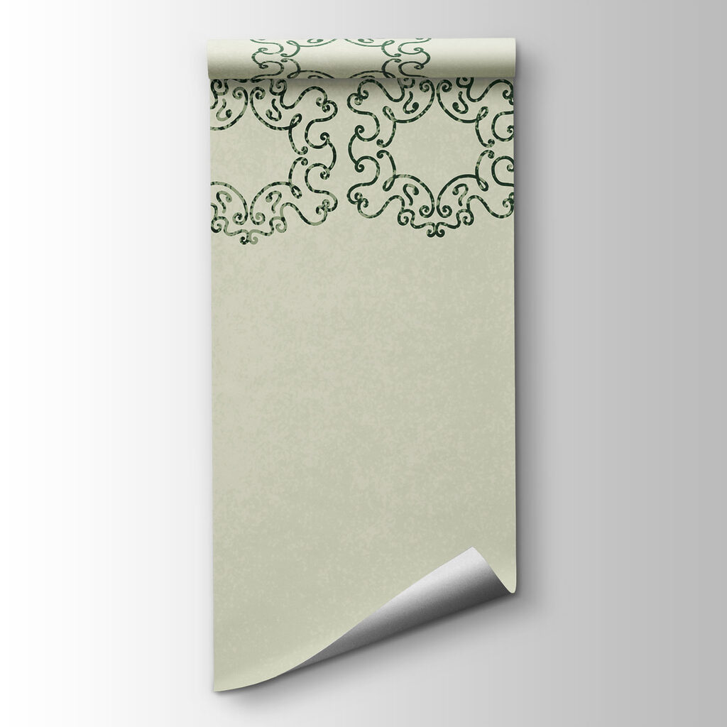 White background with black and green design