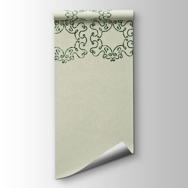 White background with black and green design