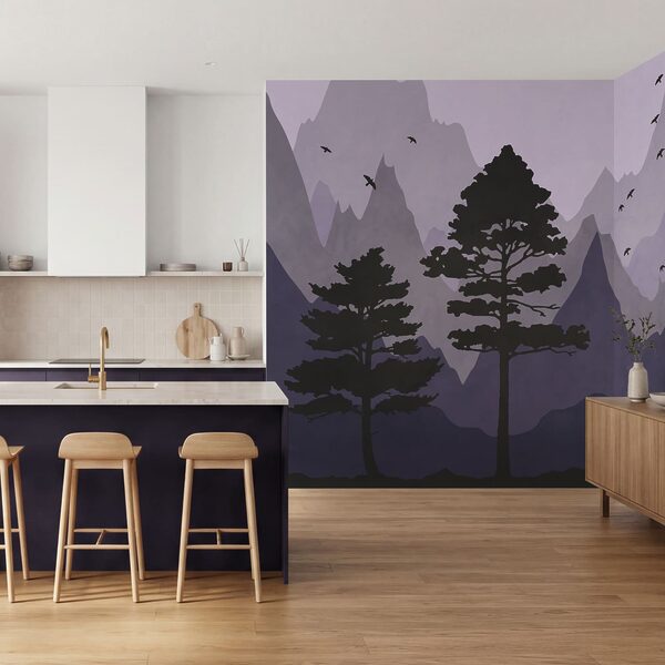 Paesaggio con montagne e alberi Paesaggio con montagne e alberi