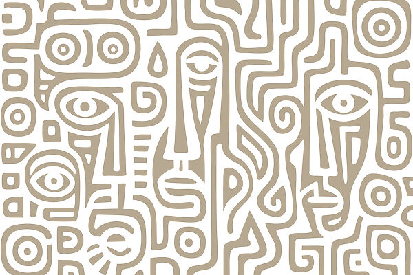 Pattern of lines and faces