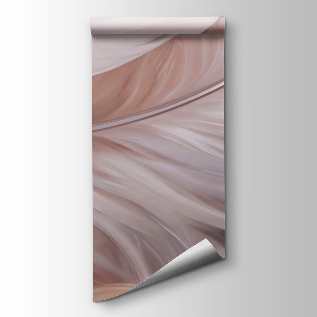 Delicate feathers in soft pastel hues