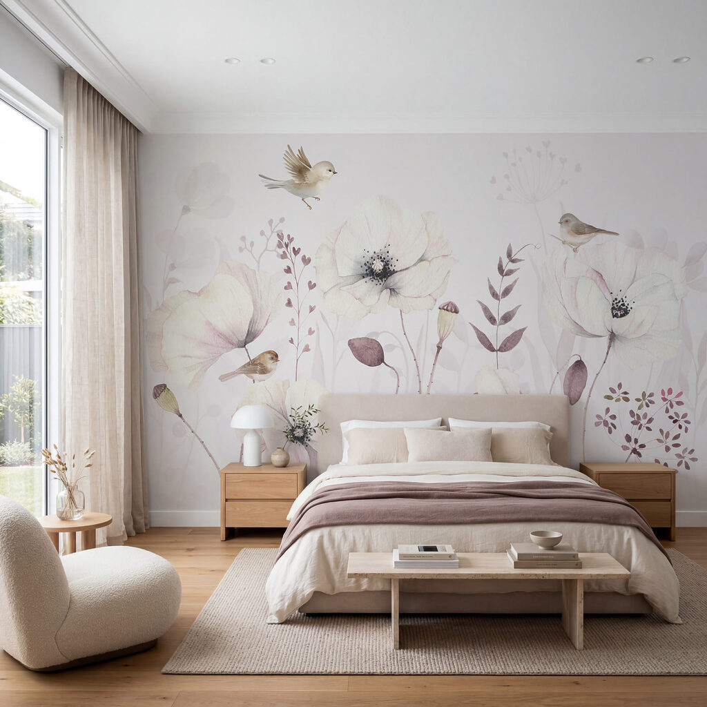 Dipinti di fiori e uccelli