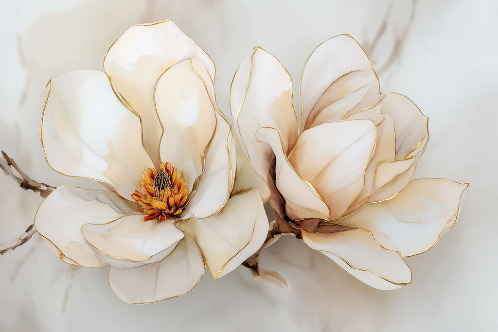 Delicate blooms in soft colors